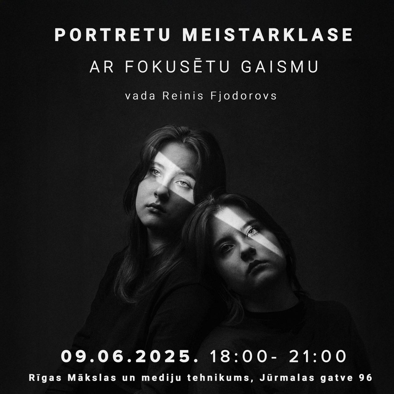 Portretu meistarklase ar fokusētu gaismu